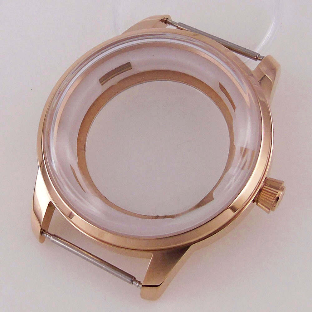 40mm Silver/Rose gold Coated Watch Case 35mm Dial Sapphire Glass Fit NH35A NH36A
