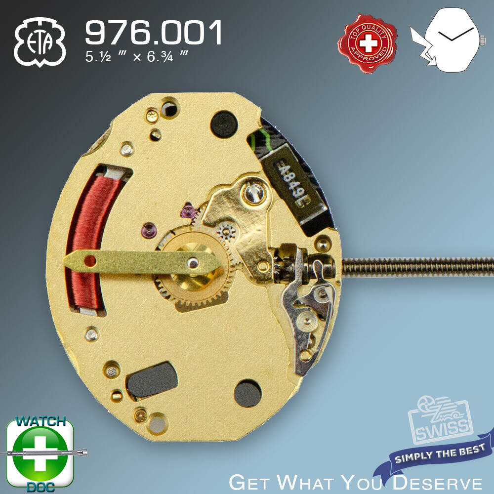 MOVEMENT ETA 976.001 QUARTZ, 5.½”’× 6.¾”’ SWISS MADE, FACTORY NEW