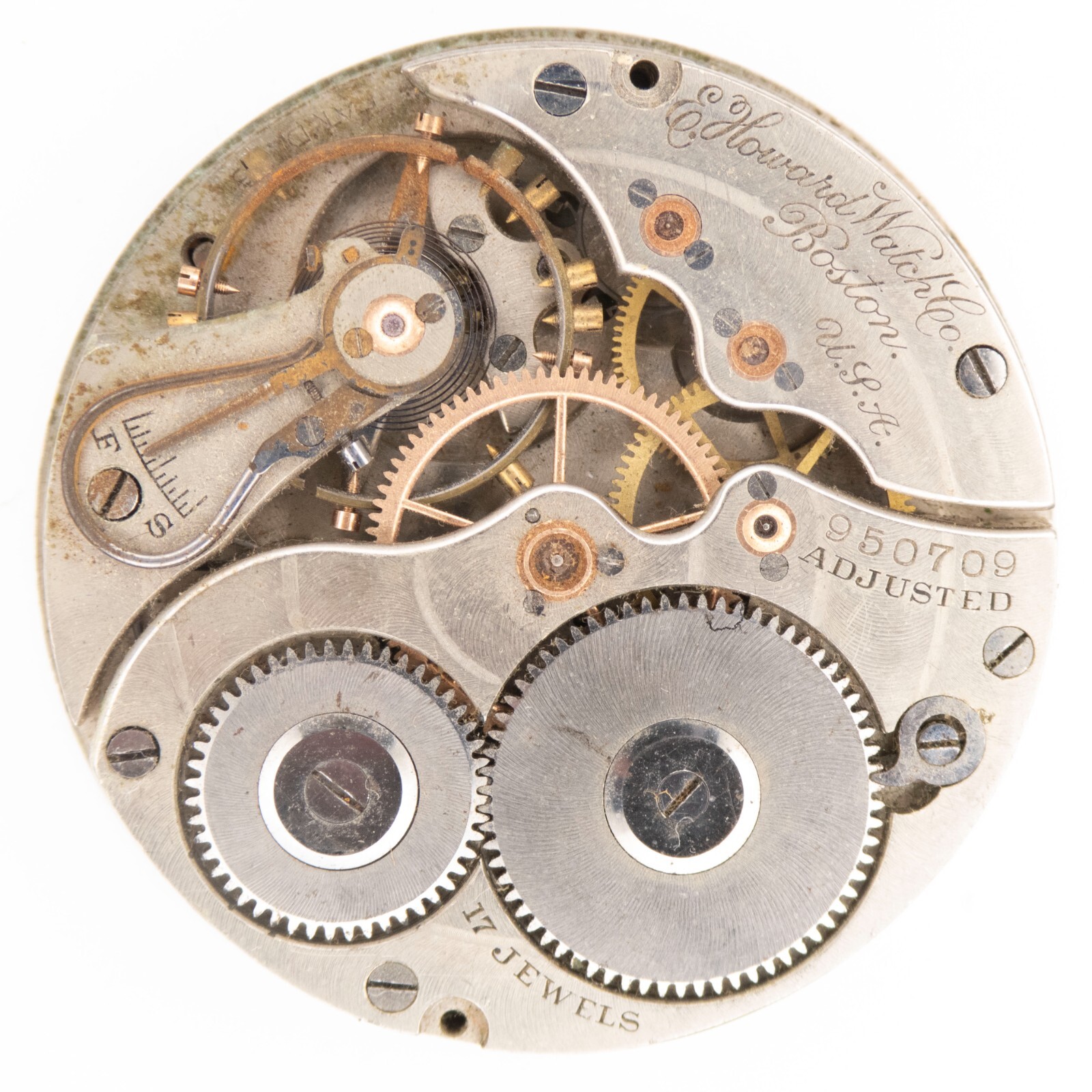 E. Howard Series 3 Model 1905 16-Size 17-Jewel Antique Pocket Watch Movement