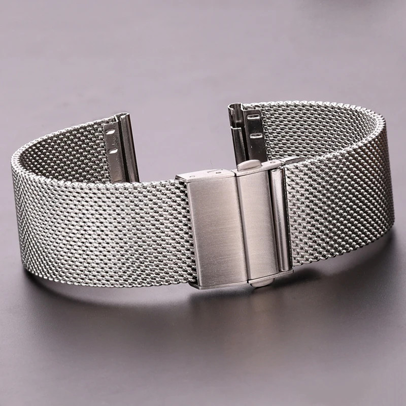 Stainless Steel Milanese Loop Watchband Silver Black for Galaxy Watch 4/3 16-22m