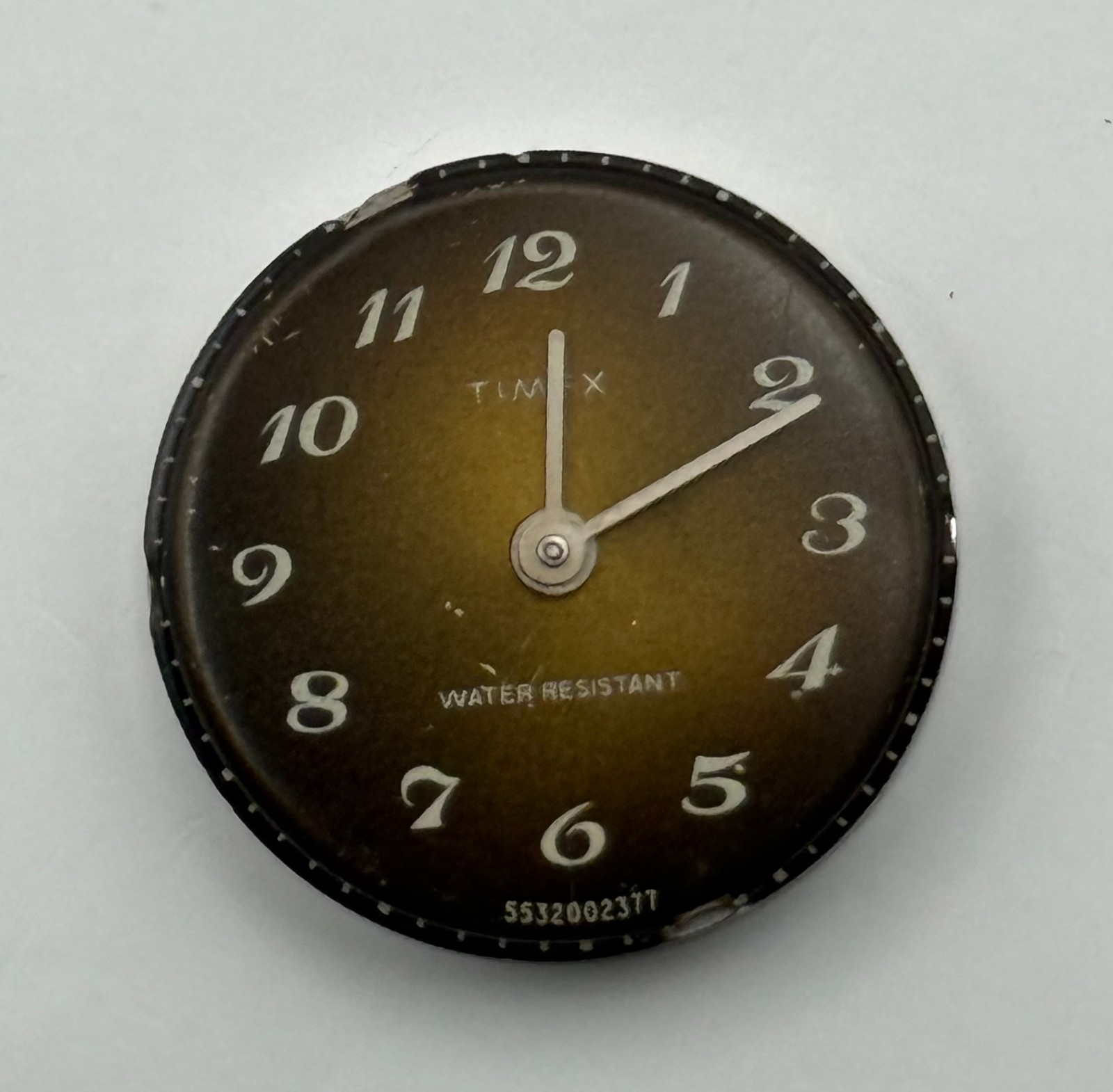 Timex 465 Watch Movement Great Britain Brown Dial Vintage Parts Repair 15.1mm
