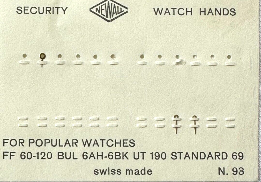 Newall GILT Spade Watch Hands MODELS IN DESCRIPTION LOT AS SHOWN 20-54