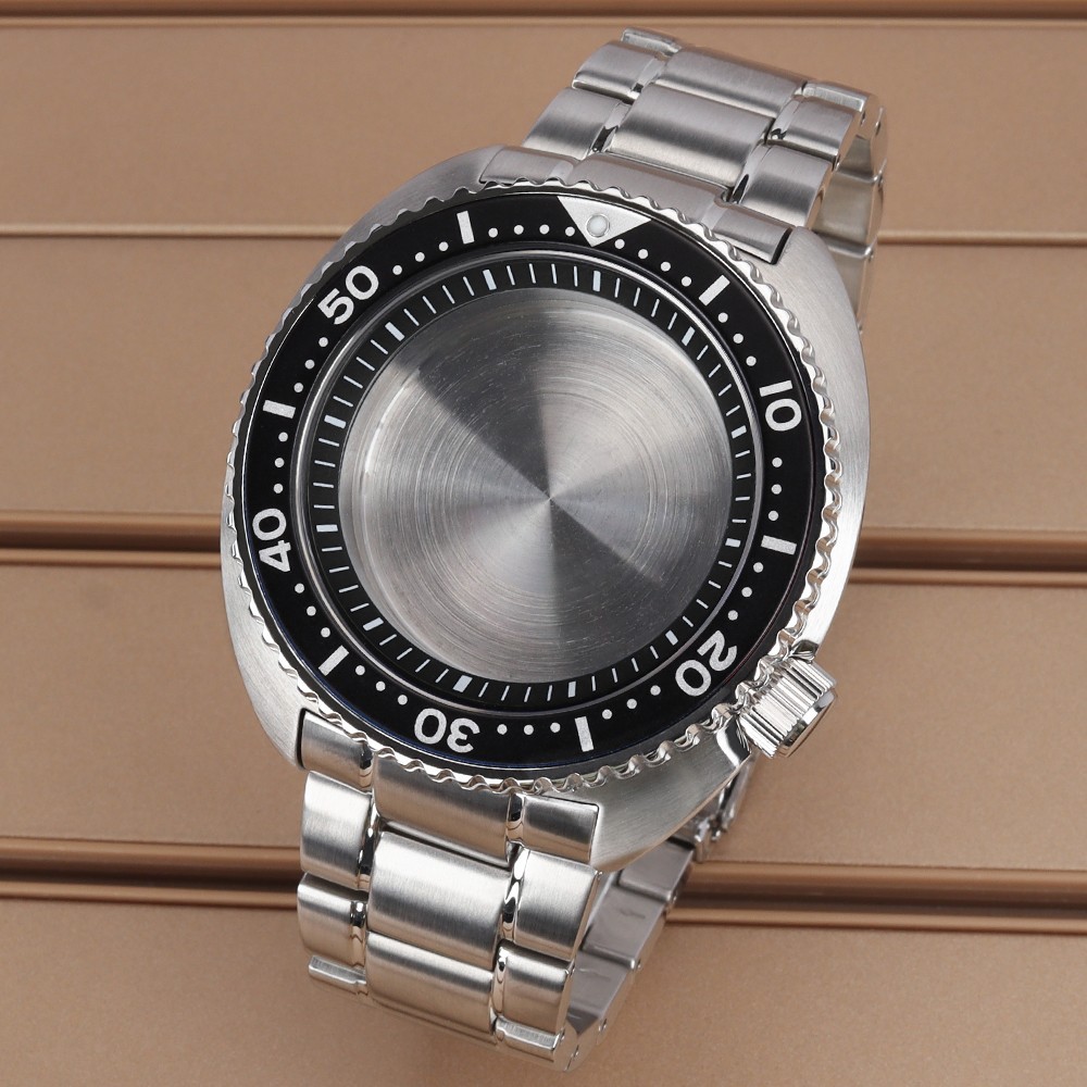 45mm Sapphire Steel Watch Case Bracelet Modify Turtle Mod For Seiko NH34 35 NH36