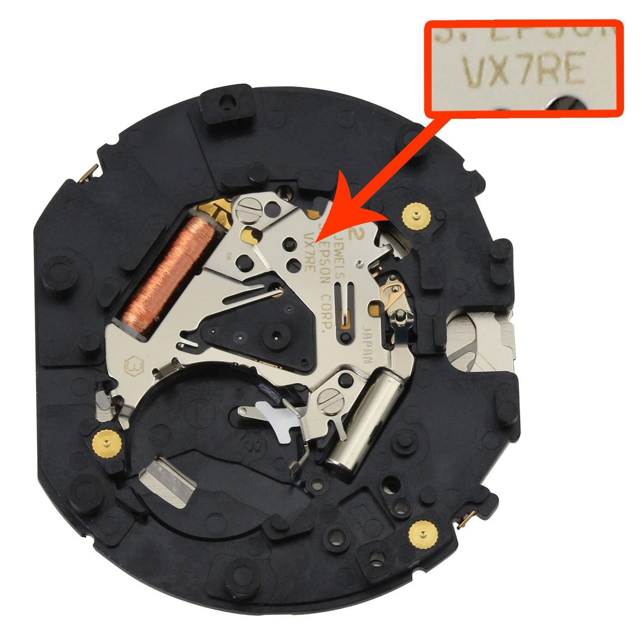 Original Hattori/Seiko/Epson VX7R VX7RE, 3 Hands, 2 Eyes, Japan Quartz Movement