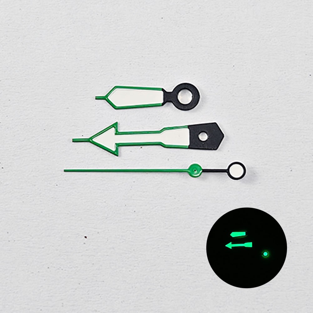 Watch Hands For NH35 NH36 7S36 4R36 Movement Green Luminous Arrow Needles