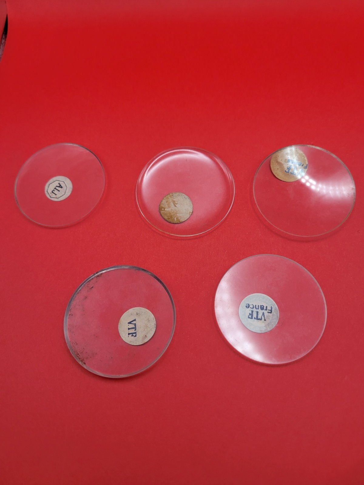 5 Vintage Antique Pocket Watch Crystal Lot of Sizes 45mm – 49mm LT1