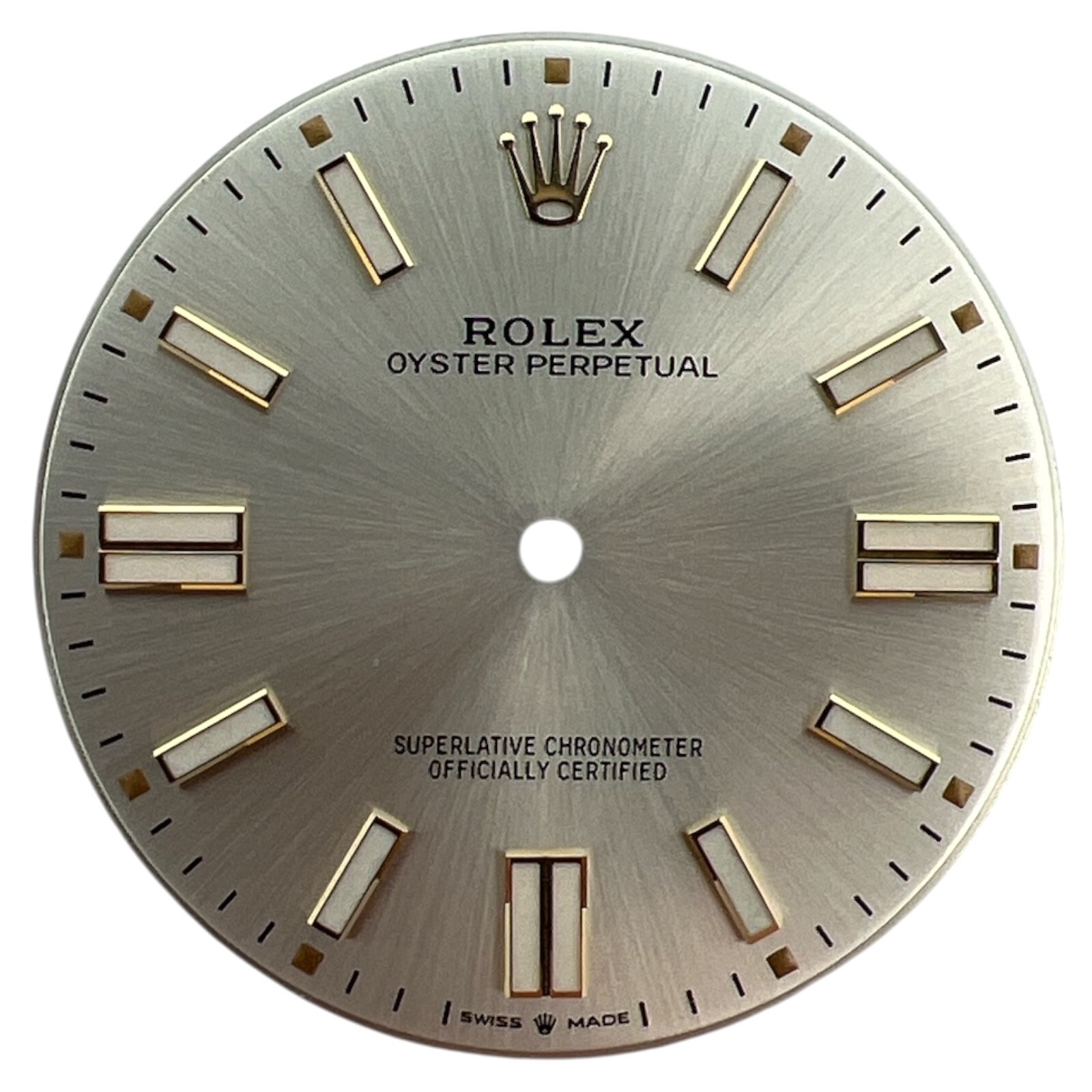 Genuine Rolex Oyster Perpetual 41mm Dial Silver & Gold 124300