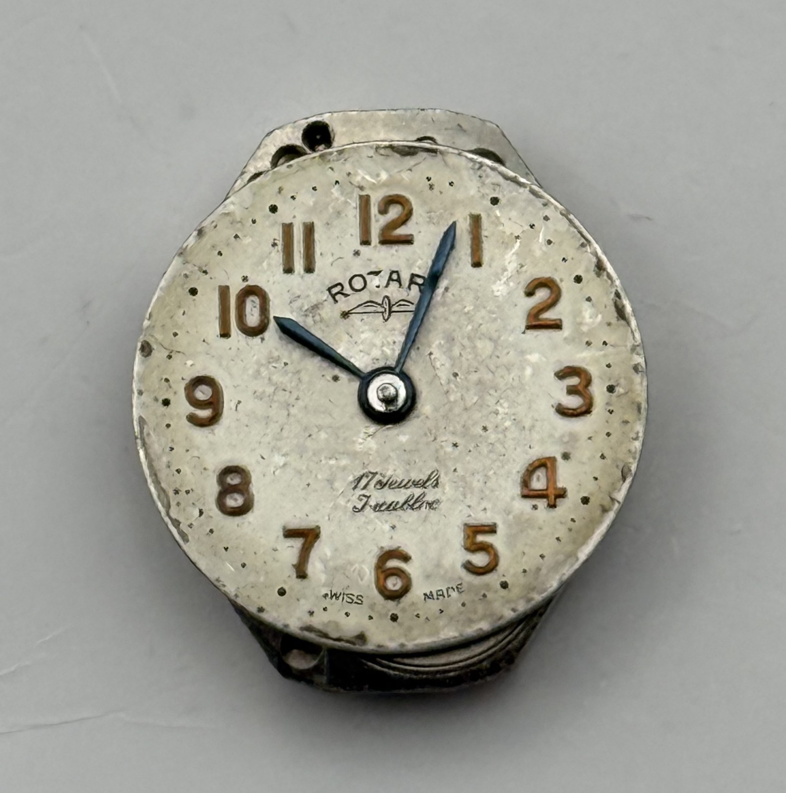 FHF 609 Watch Movement Rotary 17 Jewels Swiss Manual Wind Parts Repair 15.3mm