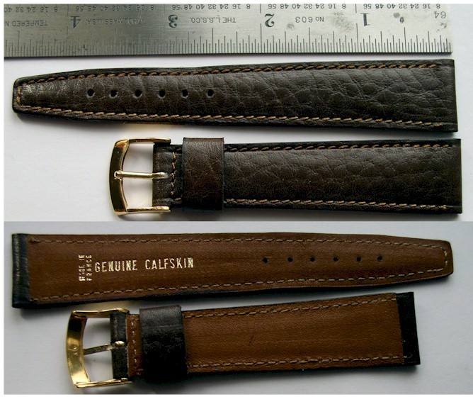 New Vintage French Strap / Band dark brown 18 mm