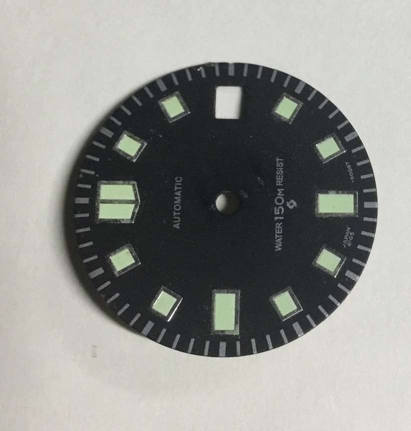 SEIKO Auto SUWA 6105-8009 Green Markers Black Dial No Logo
