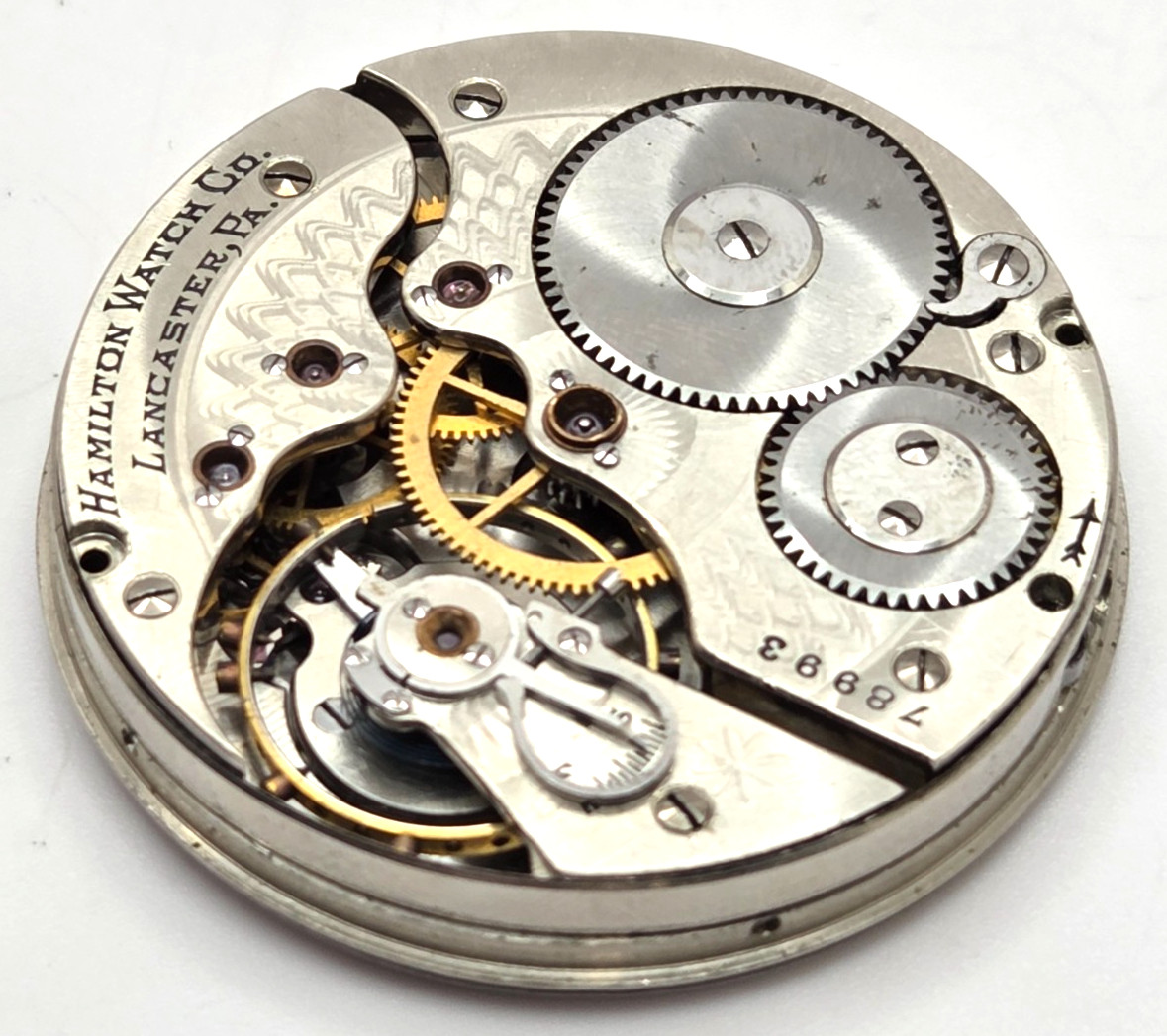Rare Pocket Watch Movement – Hamilton Grade 976 for private label 16 jewels