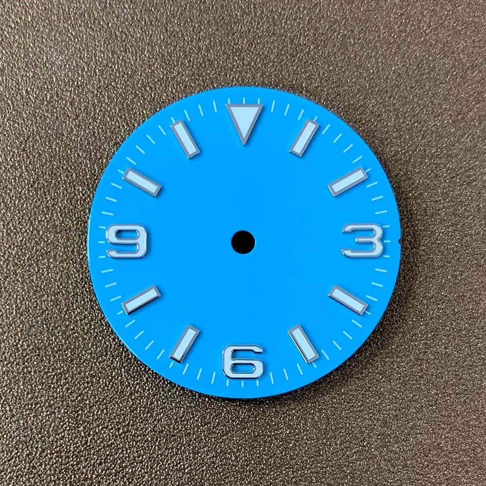 28.5mm Enamel Watch Dial Green Luminous for Nh35 Nh36 Movement Watch Accessories