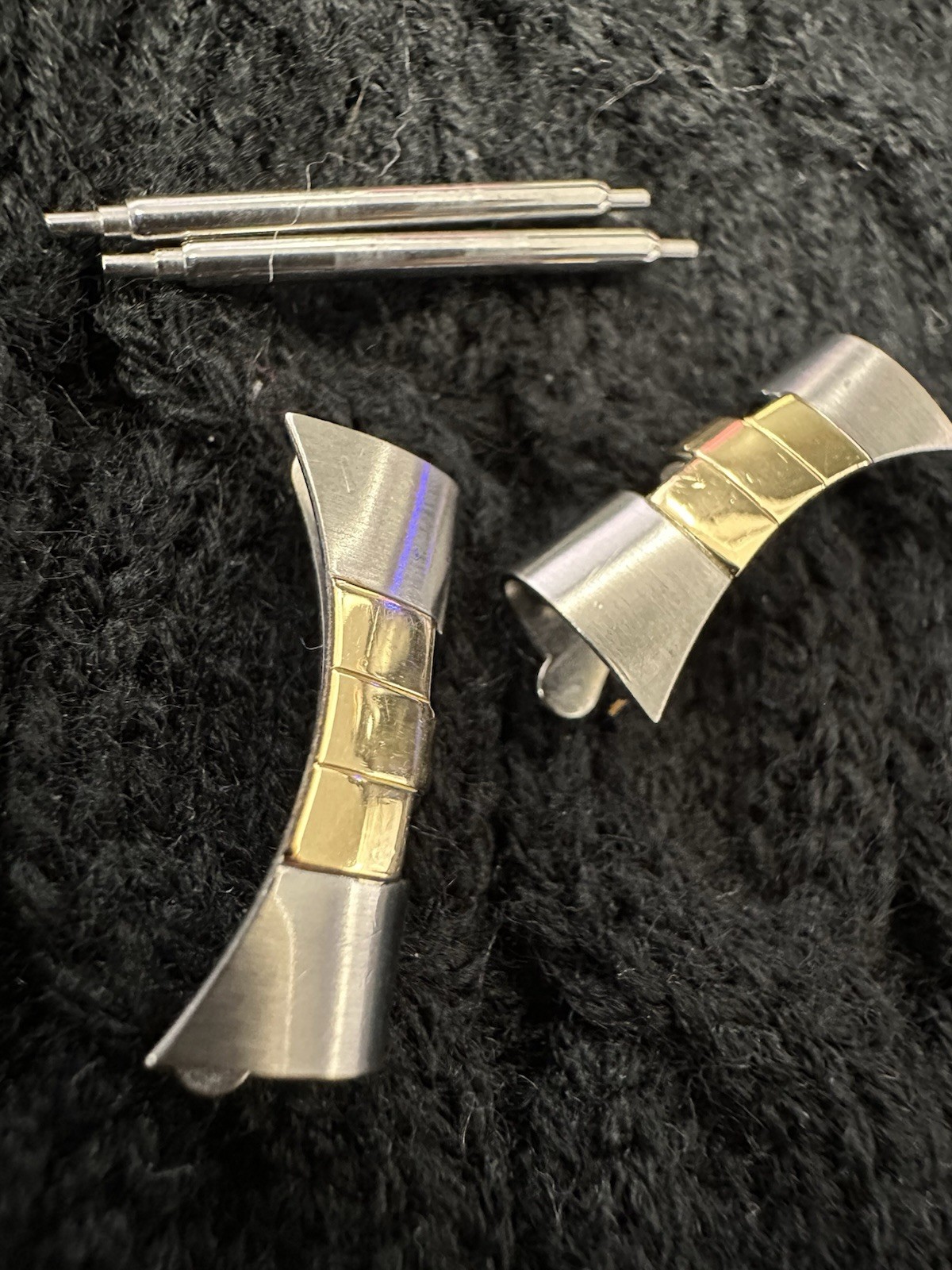 Genuine Rolex 455 End Links 18k Gold & Stainless Steel 20mm Lot 1.