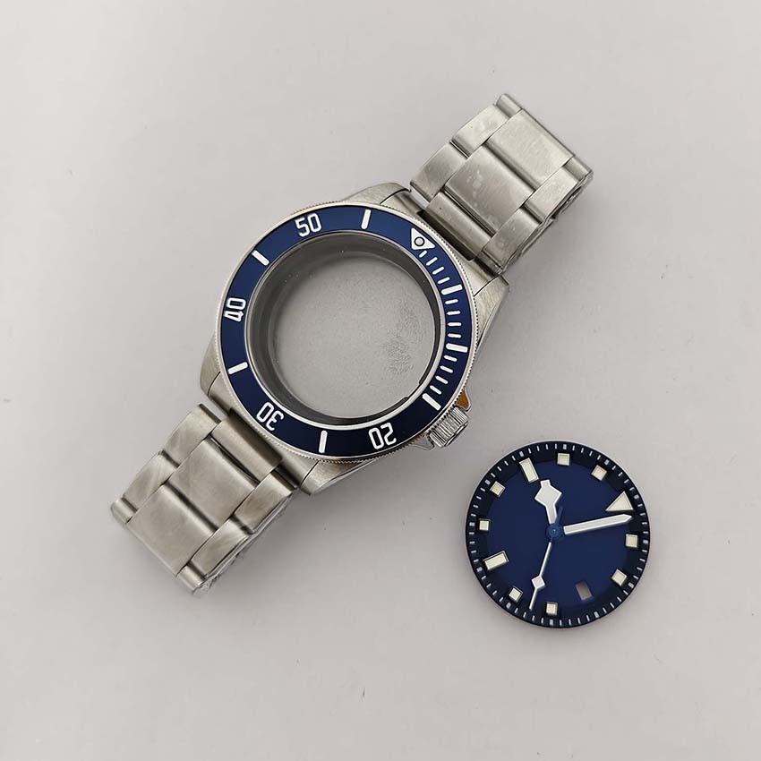 Men’s 41mm Case Watch Case 316L Stainless Mineral Glass For NH35/36 Movement