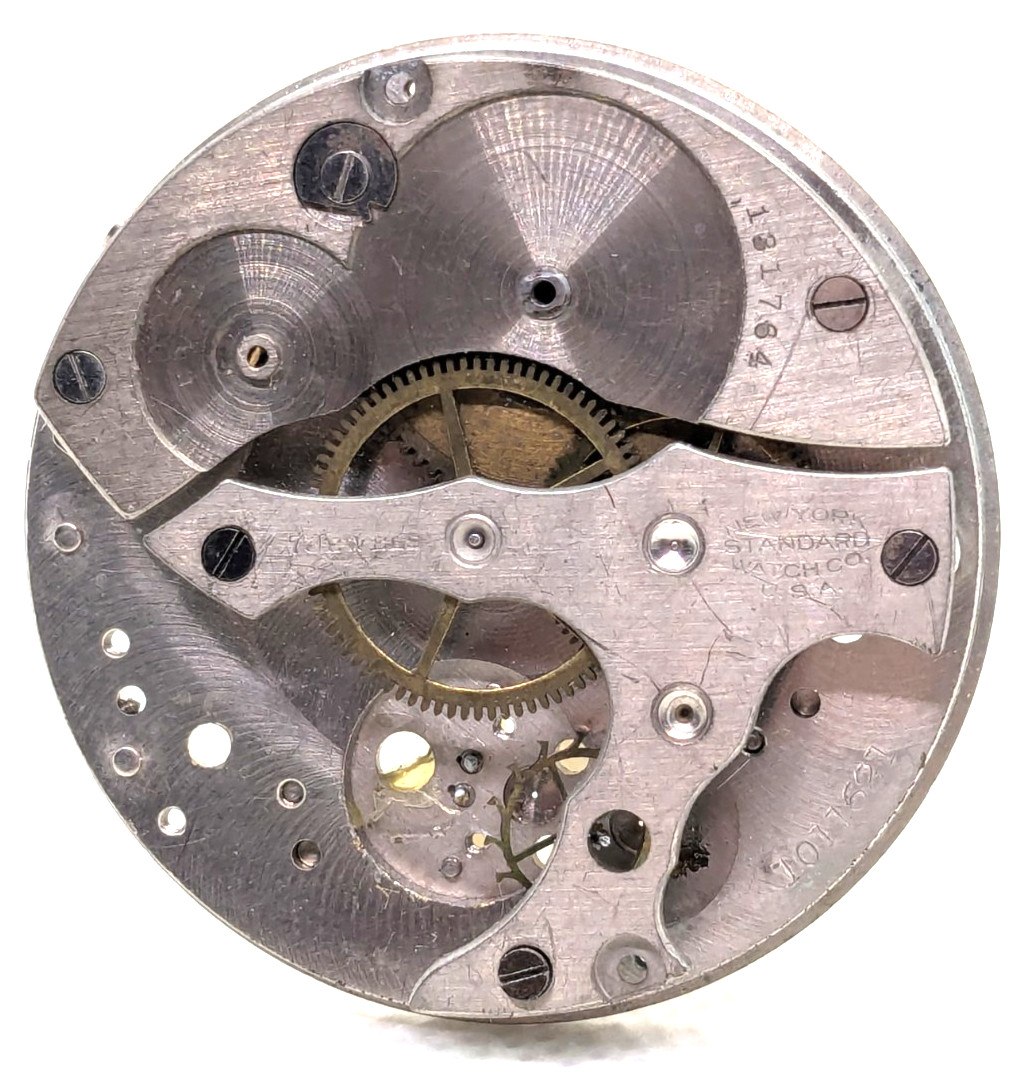Pocket Watch Movement NY Standard Watch Co 1011621 43mm For Parts Crafts Jewelry