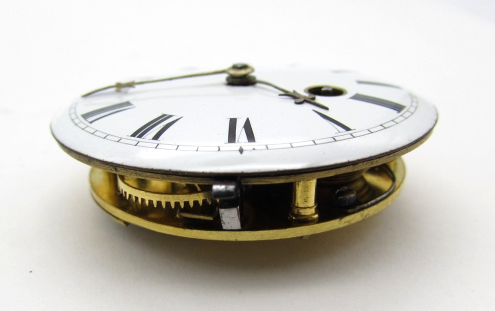 Antique James Pitt London Verge Fusee Pocket Watch Movement Mask Cock c1780-1820