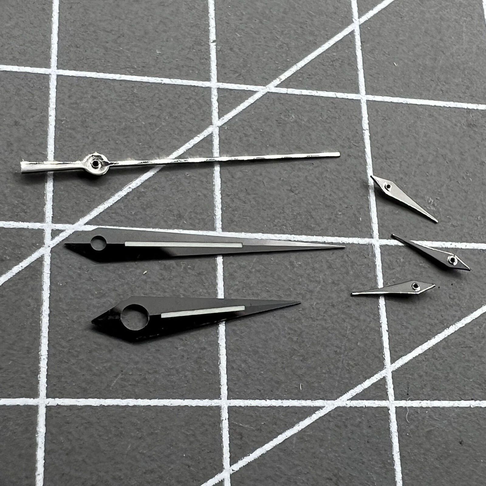 Polished Black Luminous Watch Hands for Ronda 5040B Quartz Movement