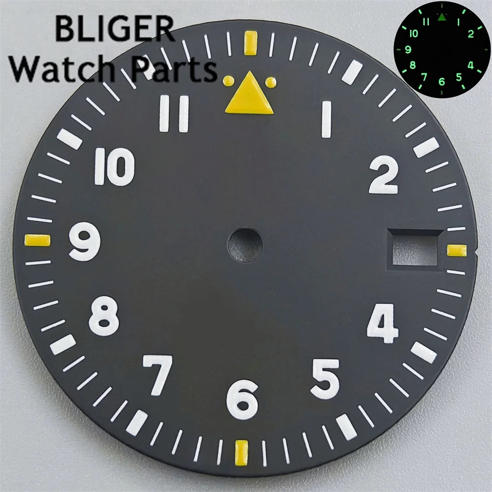 29mm Arabic Numerals Watch Dial Green Lume for Nh35 Nh36 ETA2824 Pt5000 Movement