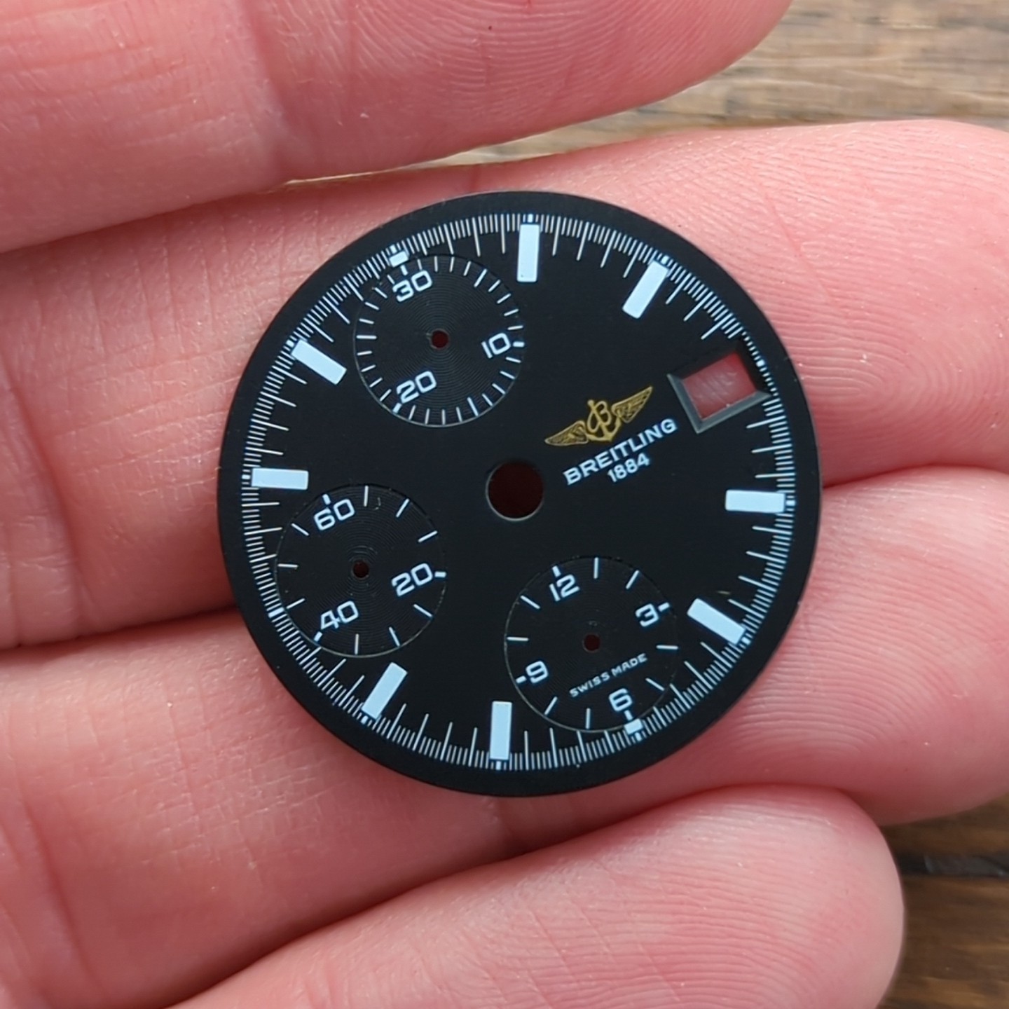 Vintage Breitling Chronomat Black Watch Dial 28.5mm Chronograph (O10)