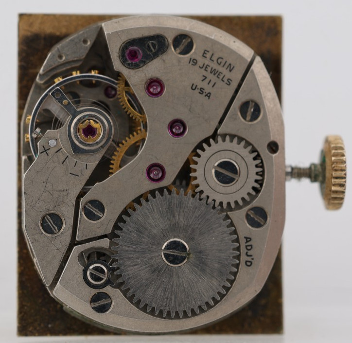 ELGIN cal. 711 WRIST WATCH MOVEMENT, 19j, FOR REPAIR (OH)