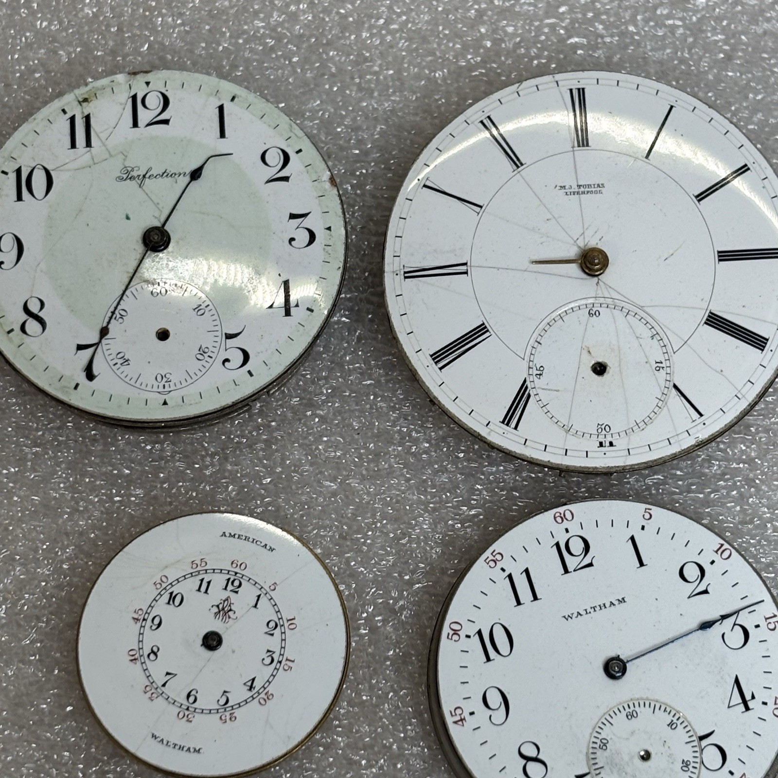 Vintage Pocket Watch Estate Repair Parts Bulk Lot Movement Dial Waltham Hamlet