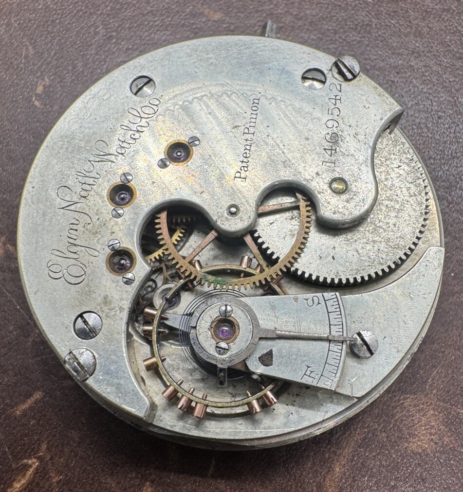 Rare 1884 ELGIN GRADE 67 8S 15J Pocket Watch Movement – For Repair