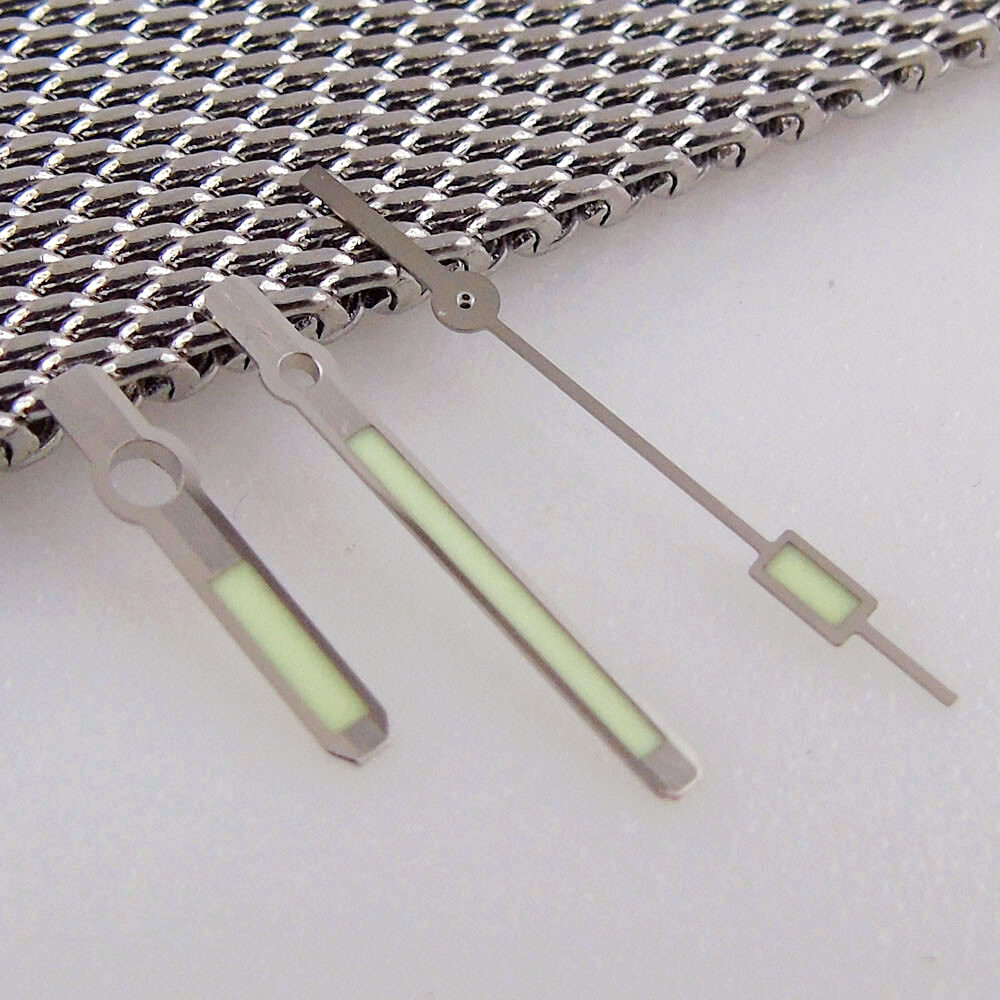 Solid brushed silver watch hands fit for NH35 NH36 movement C3 super luminous