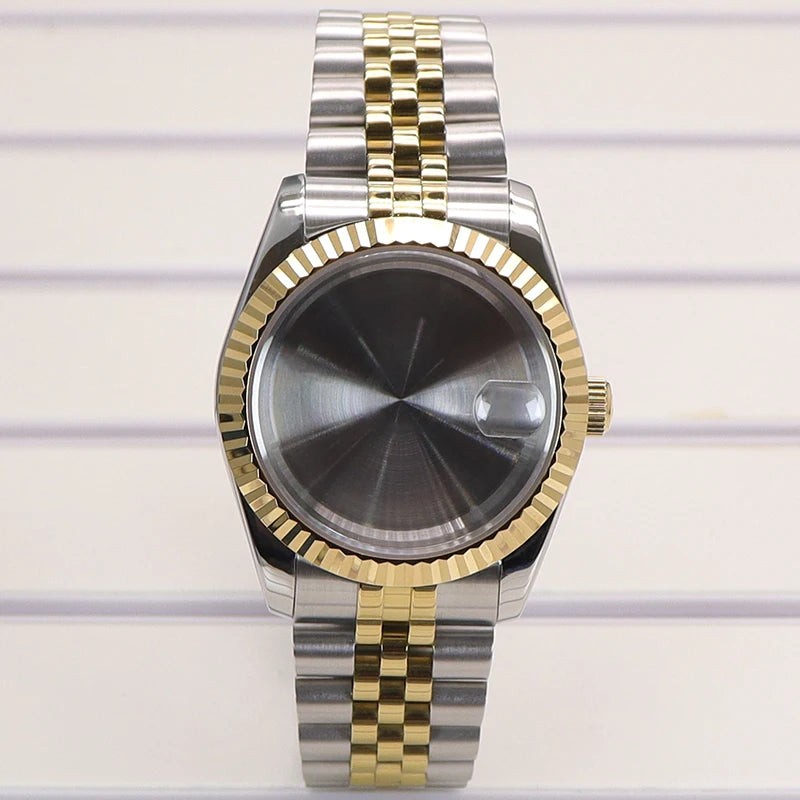 36/39mm Fluted Watch Case Sapphire Glass For NH35 NH36 NH34 4R36 Miyota 8215