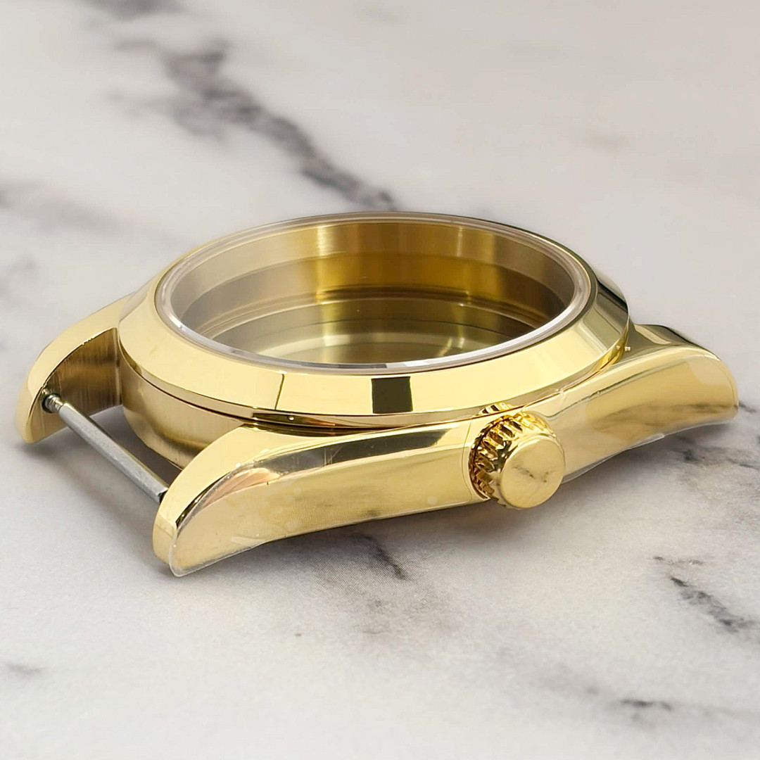 36mm Gold Stainless Steel Sapphire Watch Case Modify Kit For Nh35 Nh36Movement
