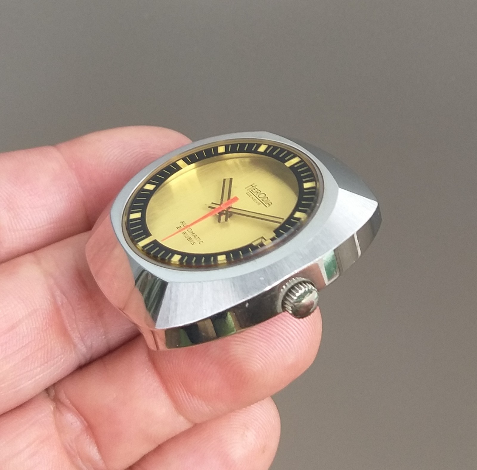 ETA 2452 Automatic Project Watch Steel Case + Dial & Hands NOS 1970’s Parts