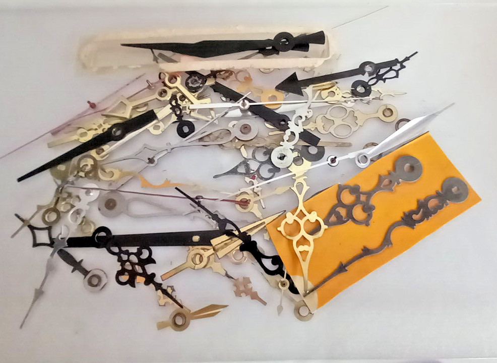 whole bunch retro Clock Hands Steampunk Altered metal Art Repair diy Lot Vtg