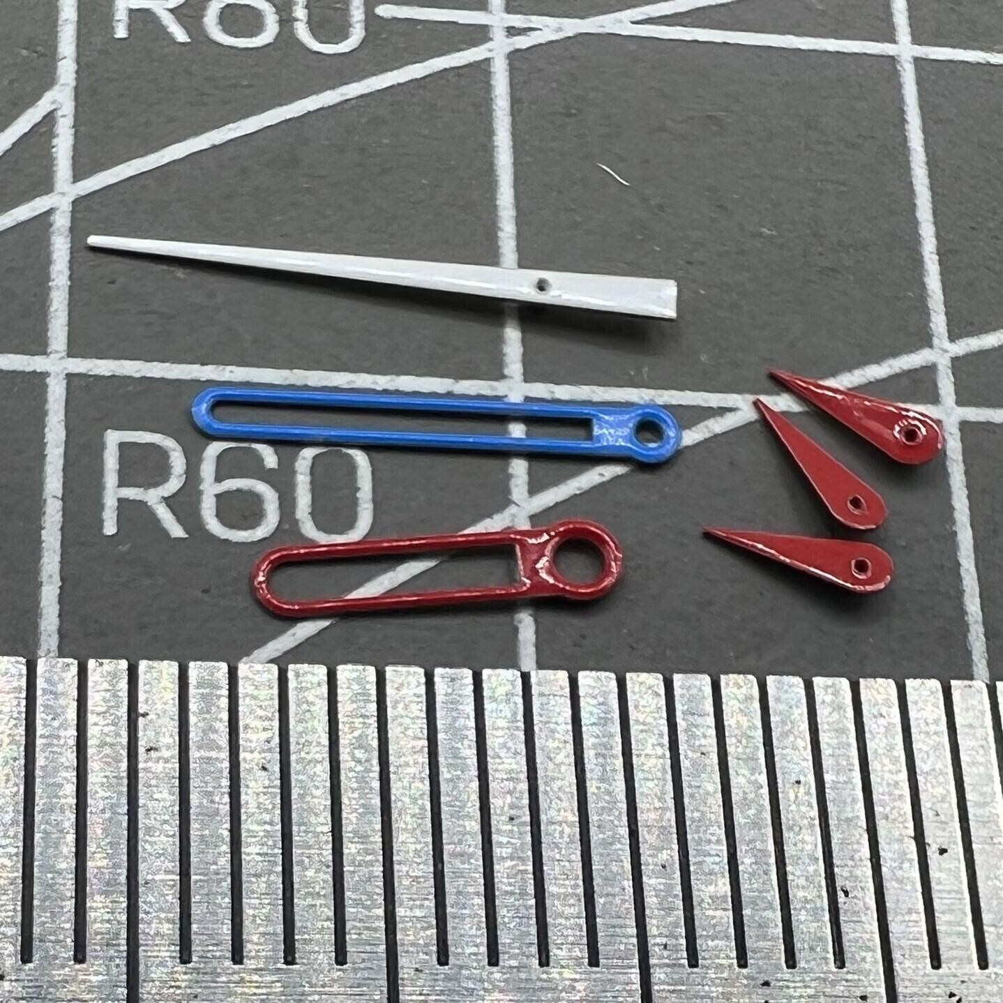 2 Sets Red Small Second Hands Blue+Red Trim Hands for VD53 VD54 VD57