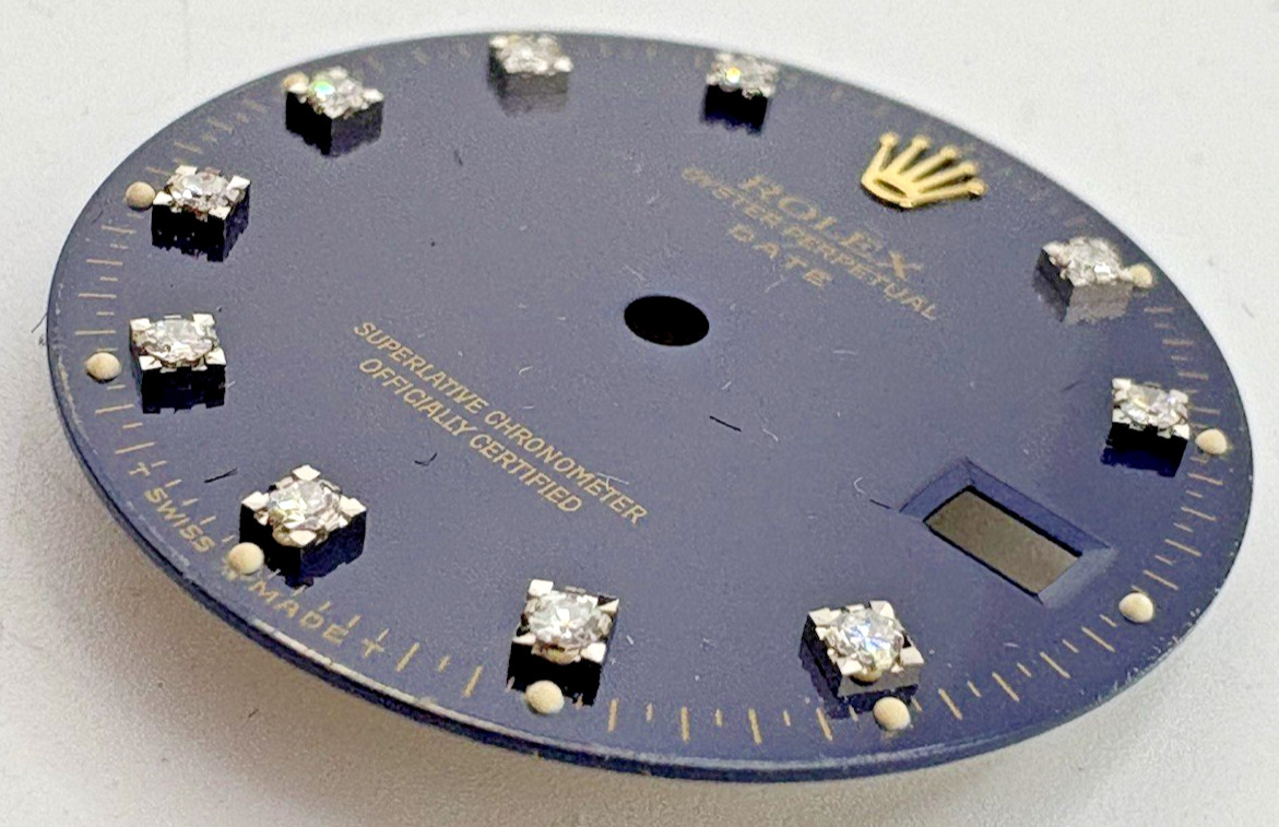 Rolex Oyster Perpetual Date 34MM Blue Diamond Custom Dial – 1505 15233