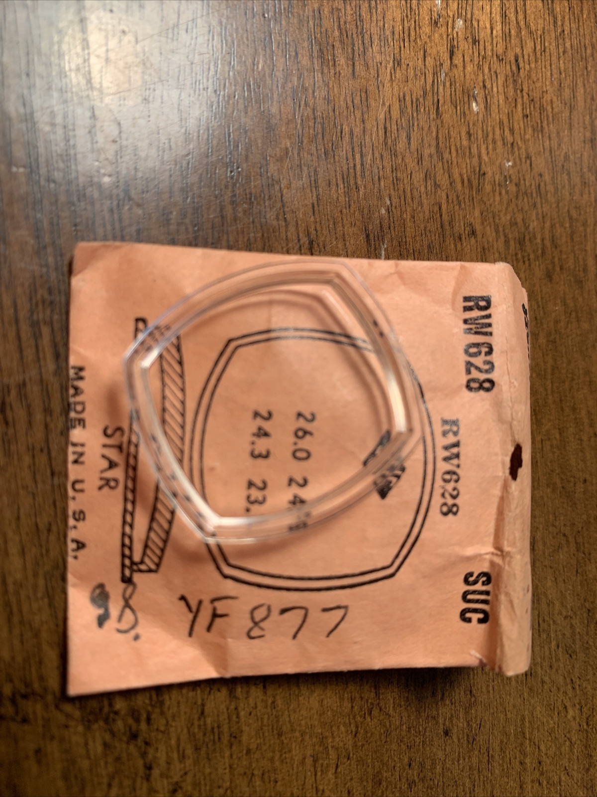 SUC RW628 Replacement Watch Crystal 26.0 x 24.5 mm 24.3 x 23.1 FITS STAR