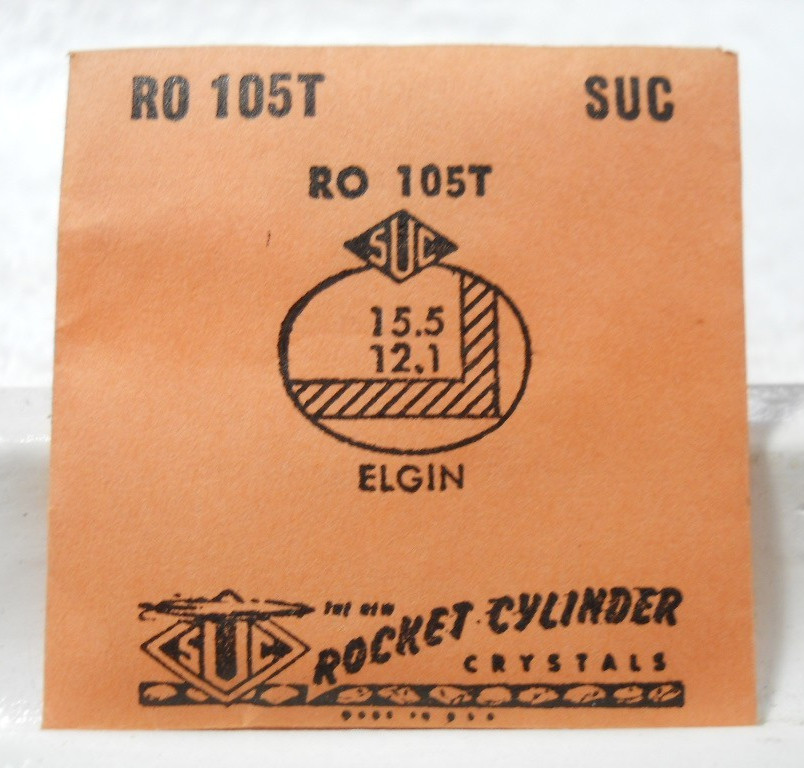 SUC RO105T Watch Crystal For Elgin – 15.5 x 12.1 mm – Replacement / Repair Part