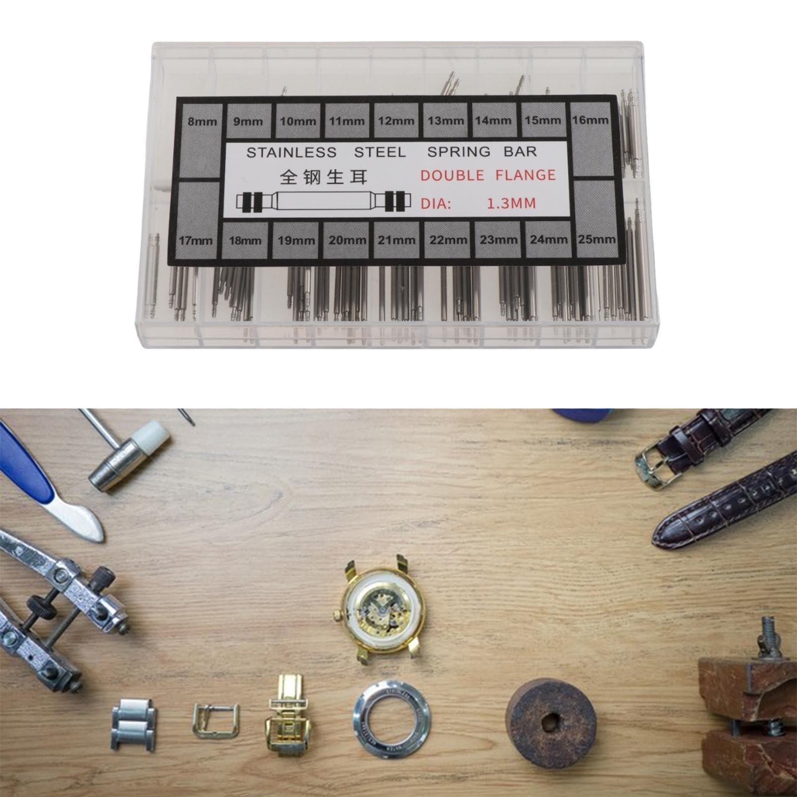 Watch Spring Bar Pins – Strap Link Pins for Watchmakers with Storage Case
