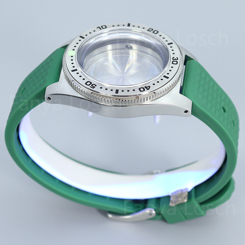 40mm Retro Dive Watch Case Modify 62Mas Mod+Green Strap For Seiko NH34 35 36 38