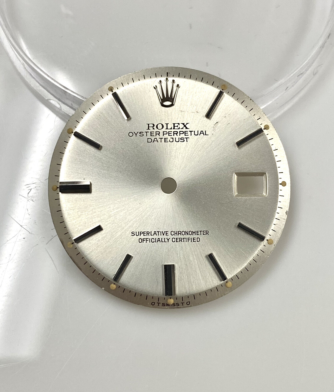 Genuine Vintage Rolex 36mm Datejust Silver Pie Pan Watch Dial 1600 1601 1603 #25