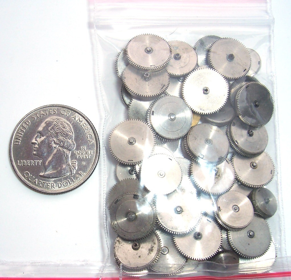 50 grams (70+ pcs) of watch MAINSPRING BARRELS WHEELS Steampunk parts repair