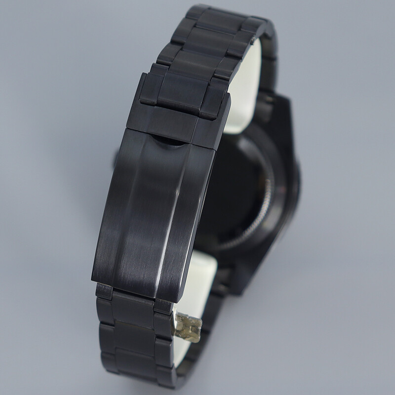 40mm Black Watch Case+Oyster Band Luminous Ceramic Bezel For Seiko nh35 Movement