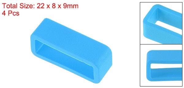 Watch Band Strap Loops Silicone for 18mm Width Watch Band, Light Blue 4 Pcs