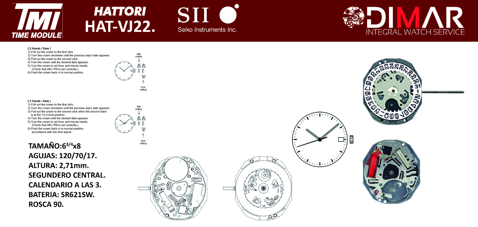 HATTORI Movement – TMI – CALIBER VJ22E D3
