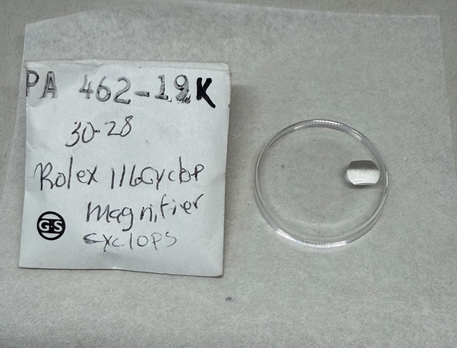 GS Rolex 116 Replacement 30.28mm Crystal PA462-19K Cyclops Magnifier Window NOS