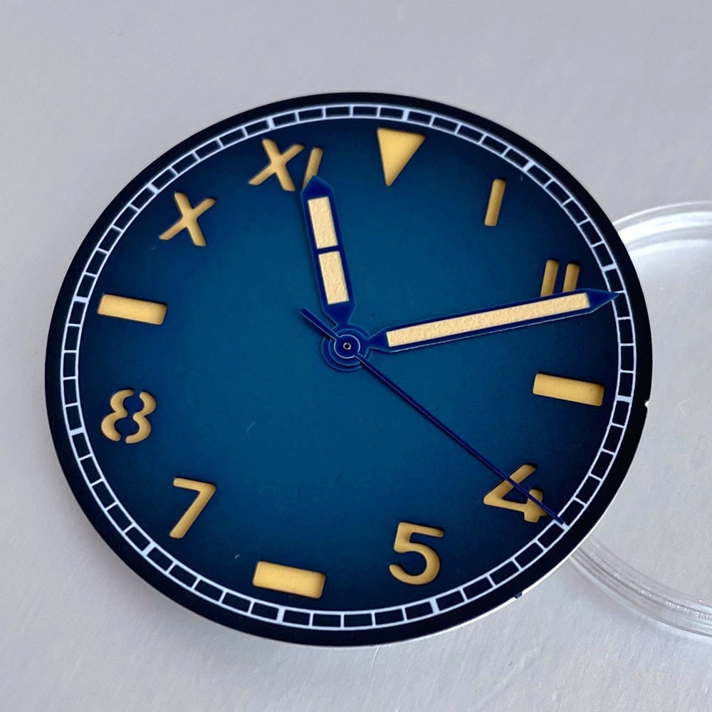 35mm California Black Coffee Watch Dial Roman Numeral fit NH35 NH36 Miyota 8215