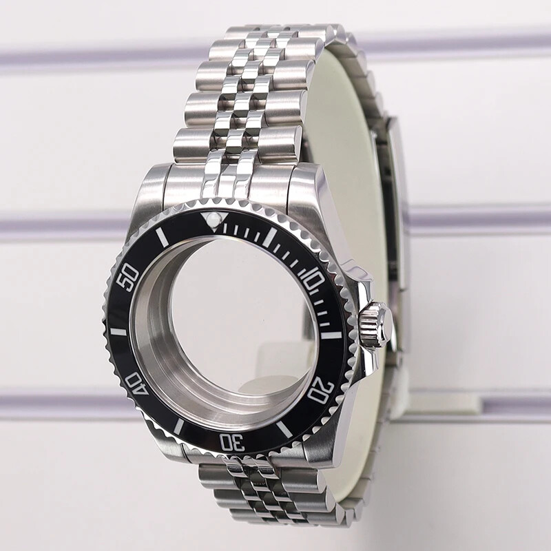 40mm Diver Watch Case Jubilee Strap Sapphire Glass For Seiko NH35 Movement 10ATM
