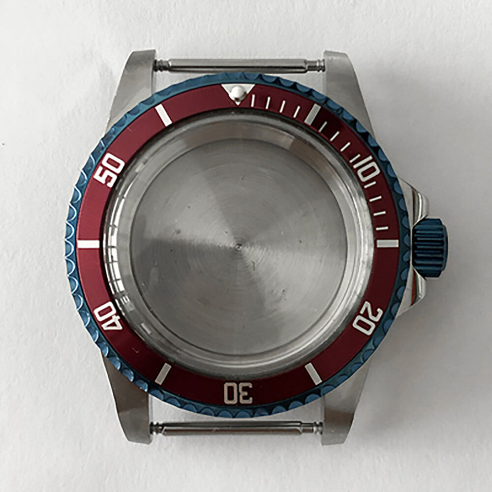 39.5mm Blue Retro Stainless Steel Watch Case+Acrylic Mirror for NH35/NH36