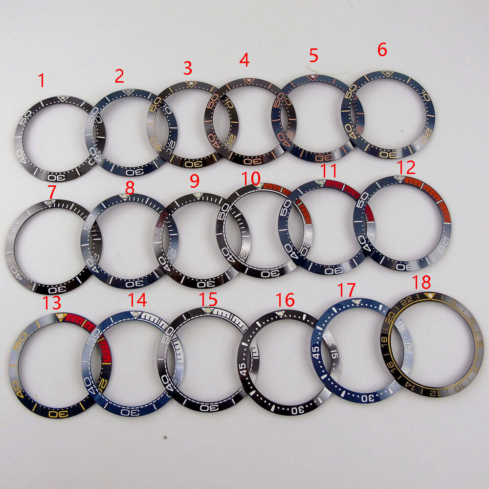 New 38mm Ceramic Watch Bezel Insert Ring Fit 40mm Automatic Men Watch 18 Models