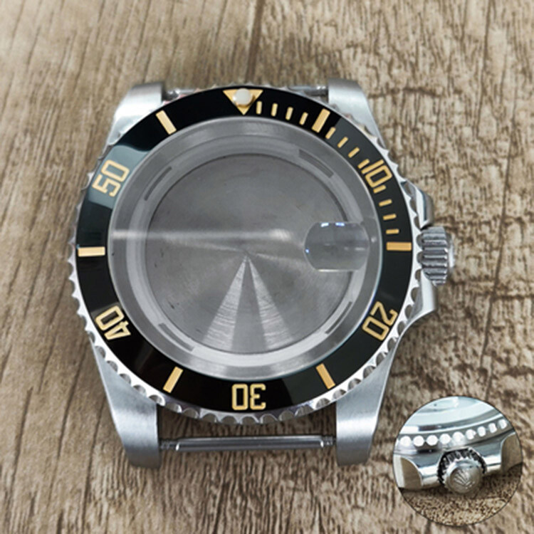 40mm Magnifier Sapphire Glass Steel Watch Case For 8215/8200/8205/2813 Movement