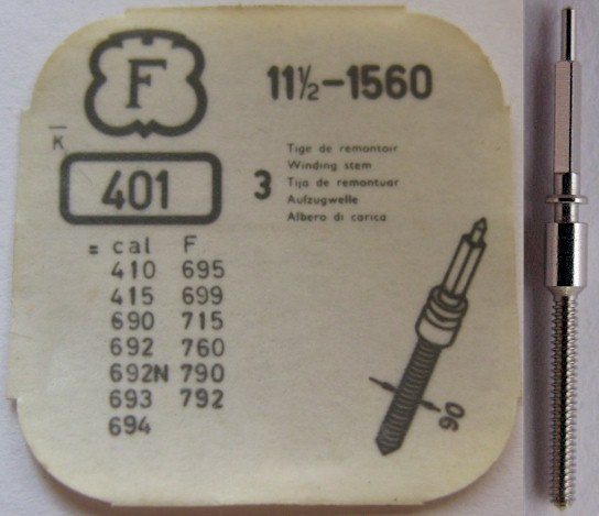 Felsa F 690 692 410 415 693 694 715 760 790 792 & 1560 watch parts stem #401 x1