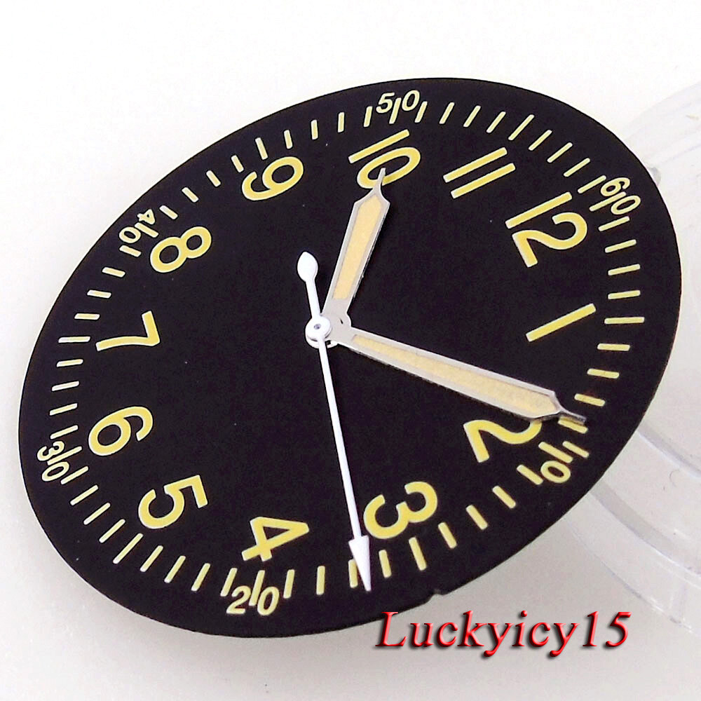 33.5mm Watch Dial Face Hand Luminous Pilot Style Fit NH35 NH36 MIYOTA 8215 821A